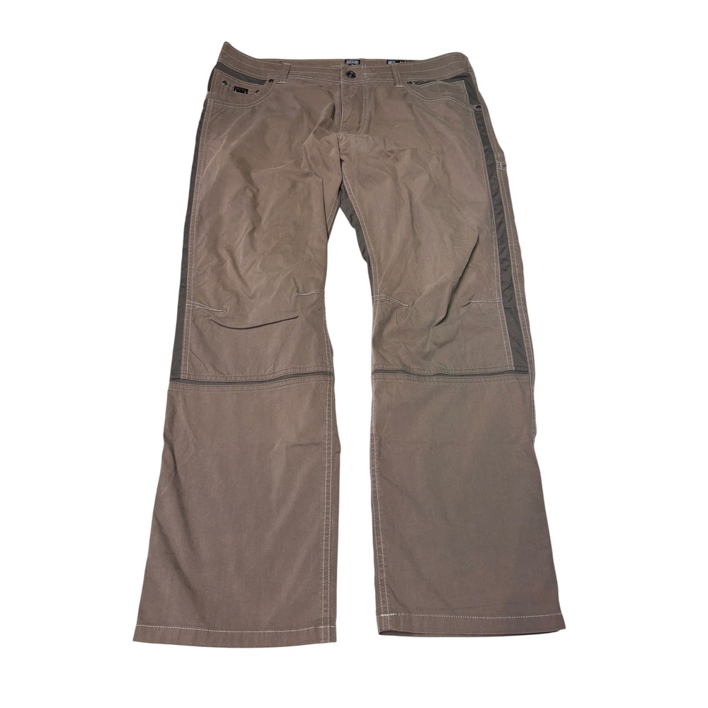 Kuhl Radikl Mens 38x30 Brown Hybrid Hiking Pants Stretch Panels Outdoor Utility